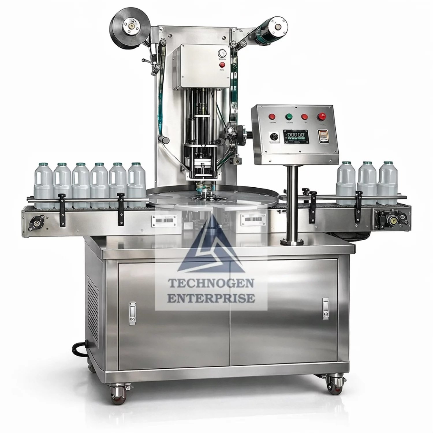 Automatic Single Head Aluminium Foil Sealing Machine Manufacturer India Automatic Single Head Aluminium Foil Sealing Machine with Foil Roll and Heat Conduction Sealing Station
