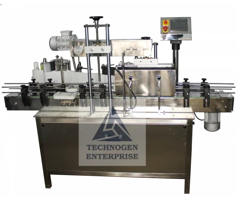 Automatic Combined Flat and Round Bottle Sticker Labeling Machine Automatic Flat and Round Bottle Sticker Labeling Machine by Technogen Enterprise