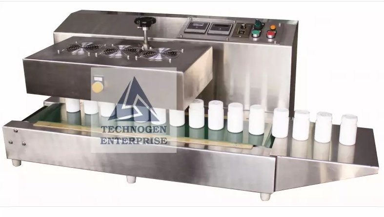 Automatic Portable Induction Sealing Machine Manufacturer India Automatic Portable Induction Sealing Machine with Integrated Bottle Conveyor and Adjustable Induction Head