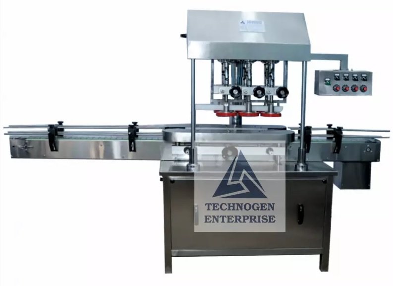 Automatic Linear Capping Machine Manufacturer India Automatic Linear Screw Capping Machine with Belt Gripping and Six Tightening Discs