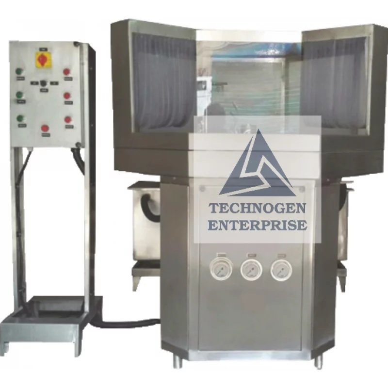 Semi Automatic Rotary Bottle Washing Machine Manufacturer in India Semi Automatic Rotary Bottle Washing Machine with Geneva Indexing for Glass and Plastic Bottles