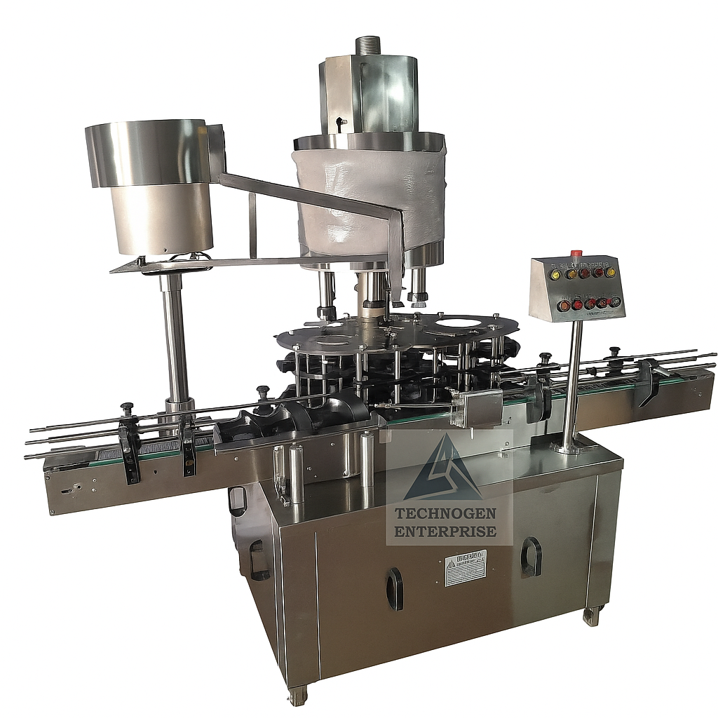 Automatic rotary bottle screw capping machine by Technogen Enterprise